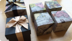 Beautifully wrapped presents for Tom (Photo Fiona Perry)